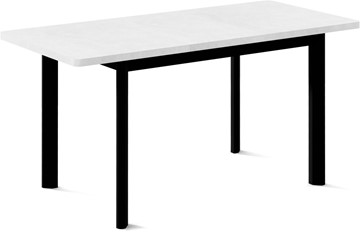 Кухонный раскладной стол Токио-2L (ноги металлические черные, белый цемент) в Кирове - предосмотр 1