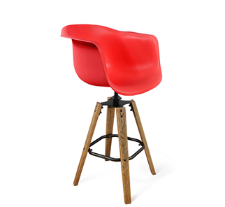 Барный стул SHT-ST31/S93 (красный/брашированный коричневый/черный муар) в Кирове