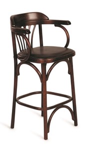 Барный стул 750 мягкий (темный тон, экокожа коричневая) в Кирове