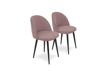 Комплект из 2-х кухонных стульев Лайт розовый черные ножки в Кирове