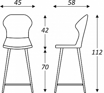 Обеденный стул Марио барный(Изумрудный Т189/ноги черные) в Кирове - предосмотр 2