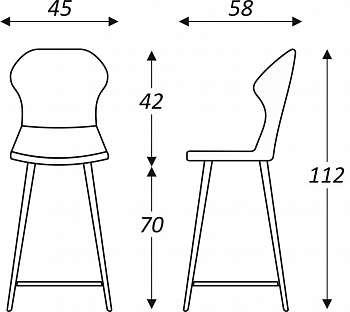 Обеденный стул Марио барный(Изумрудный Т189/ноги черные) в Кирове - изображение 2