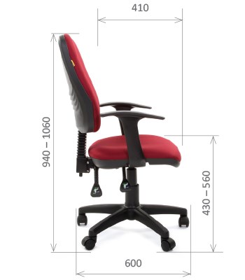 Офисное кресло CHAIRMAN 661 Ткань стандарт 15-11 красная в Кирове - изображение 2