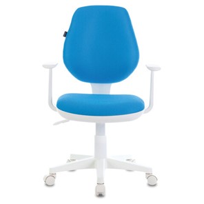 Компьютерное кресло Brabix Fancy MG-201W (с подлокотниками, пластик белый, голубое) 532411 в Кирове - предосмотр 1