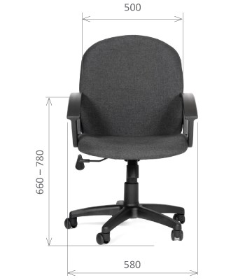 Кресло офисное CHAIRMAN 681 Ткань C-3 черное в Кирове - изображение 1