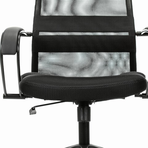 Кресло офисное Brabix Premium Stalker EX-608 PL (ткань-сетка/кожзам, черное) 532090 в Кирове - изображение 10