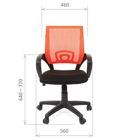 Офисное кресло CHAIRMAN 696 black Сетчатый акрил DW66 оранжевый в Кирове - изображение 1