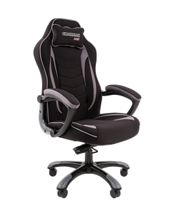 Кресло игровое CHAIRMAN GAME 28 Полиэстер комбинированная ткань серый/черный в Кирове