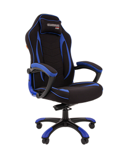 Кресло игровое CHAIRMAN GAME 28 Полиэстер комбинированная ткань синий/черный в Кирове