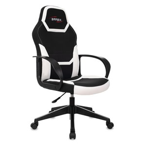 Офисное кресло BRABIX "Alpha GM-018", ткань/экокожа, черное/белое, 532640, GM-018_532640 в Кирове