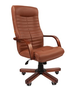 Кресло CHAIRMAN 480 WD, экокожа, цвет коричневый в Кирове