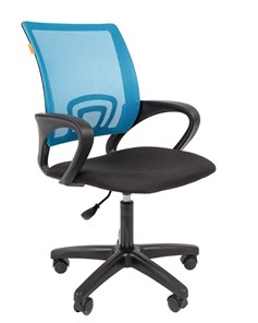 Кресло компьютерное CHAIRMAN 696 black LT, голубое в Кирове