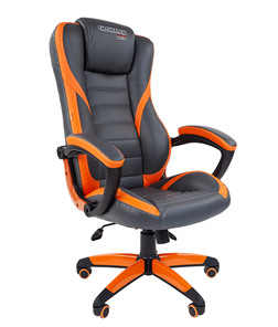 Компьютерное кресло CHAIRMAN GAME 22 эко кожа, серый/оранжевый в Кирове