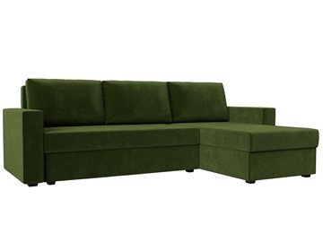Угловой диван с оттоманкой Траумберг Лайт, Зеленый (микровельвет) в Кирове