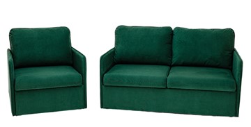 Комплект мебели Амира зеленый диван + кресло в Кирове