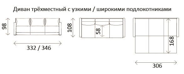 Диван прямой Тридэ БД, узкий подлокотник в Кирове - изображение 3