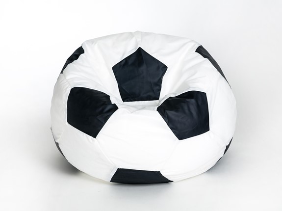 Кресло-мешок Мяч малый, бело-черный в Кирове - изображение