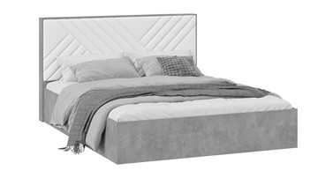 Кровать в спальню с подъемным механизмом Хилтон Тип 1 с заглушиной (Ателье светлый/Белый) в Кирове