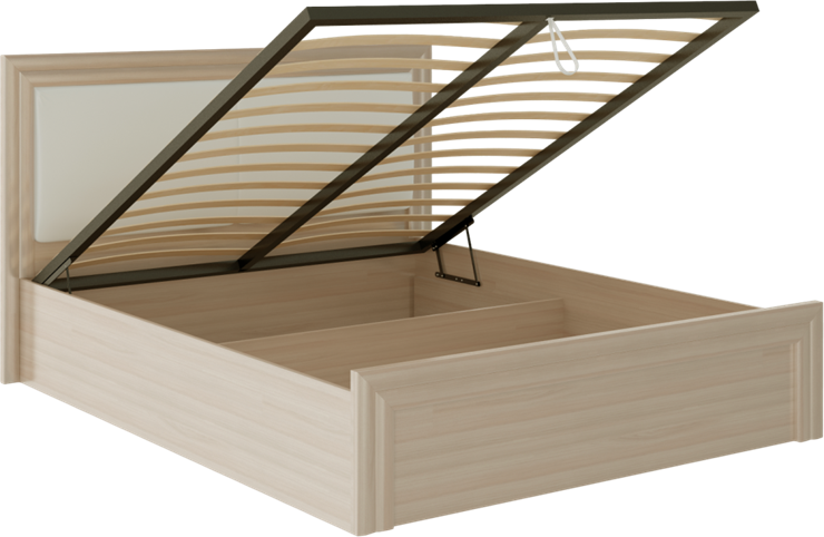 Двуспальная кровать с механизмом Глэдис М32 (Шимо светлый/Белый текстурный) в Кирове - изображение 1