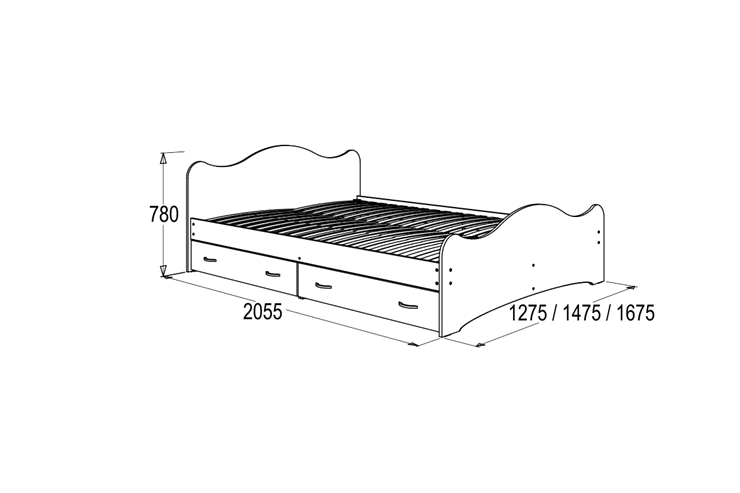 Кровать односпальная 6 с ящиками, 90х200 Млечный дуб с основанием в Кирове - изображение 1