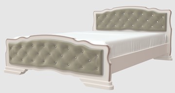 Спальная кровать Карина-10 (Дуб Молочный, светлая обивка) 140х200 в Кирове