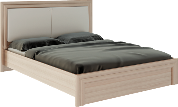 Кровать 2-х спальная Глэдис М31 (Шимо светлый/Белый текстурный) в Кирове - изображение