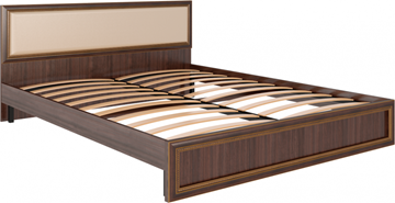 Спальная кровать Беатрис М10 с мягким изголовьем (Орех Гепланкт) в Кирове