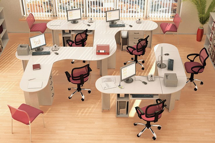 Офисный набор мебели Классик для 5 сотрудников в Кирове - изображение