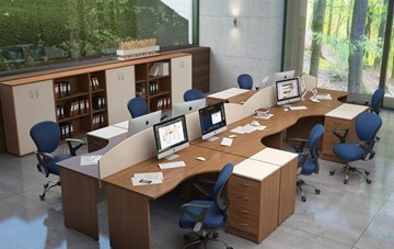 Набор мебели в офис IMAGO - рабочее место, шкафы для документов в Кирове - предосмотр