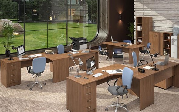 Комплект офисной мебели IMAGO три стола, 2 шкафа, стеллаж, тумба в Кирове - изображение