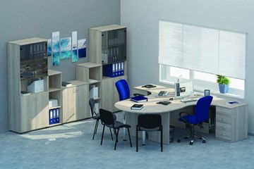 Офисный комплект мебели Twin для 2 сотрудников с совмещенными столами в Кирове - предосмотр
