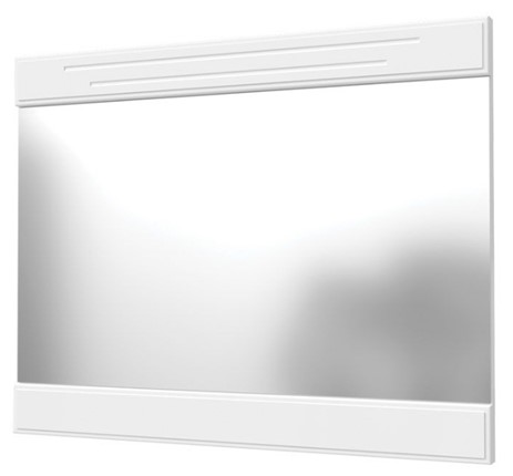 Настенное зеркало Олимп с декоративными планками (белый) в Кирове - изображение
