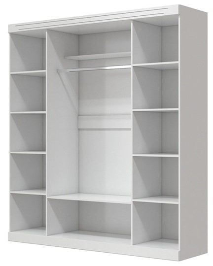 Шкаф четырехдверный в спальню Олимп ШР-4 (Белый) 2 зеркала в Кирове - изображение 1