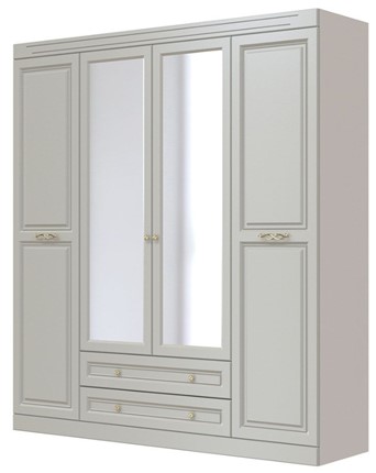 Шкаф четырехдверный в спальню Олимп ШР-4 (Фисташковый) 2 зеркала в Кирове - изображение