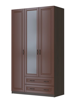 Шкаф трехстворчатый в спальню Кантри лак орех ШР-3, с 1 зеркалом в Кирове - изображение