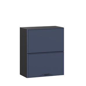 Навесной горизонтальный шкаф 600 комбинированный Индиго ЛД 298.970.000.167, Чёрный/Тёмно-синий в Кирове