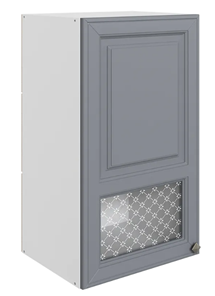 Кухонный шкаф Мишель L400 H720 (1 дв. окош.) эмаль (белый/серый) в Кирове