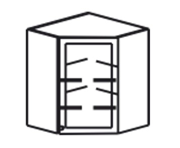 Шкаф кухонный Верона настенный угловой 918*600*600*320 мм без стекла (глухой), матовый в Кирове