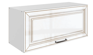 Кухонный шкаф Атланта L800 Н360 (1 дв. гл.) эмаль (белый/белый глянец патина золото) в Кирове