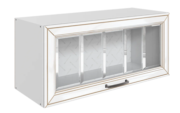 Шкаф на кухню Атланта L800 Н360 (1 дв. рам.) эмаль (белый/белый глянец патина золото) в Кирове