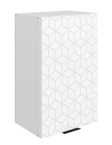 Навесной шкаф Стоун L450 Н720 (1 дв. гл.) с фрезировкой (белый/джелато софттач) в Кирове - предосмотр