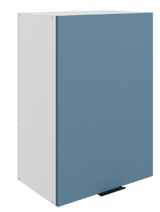 Шкаф на кухню Стоун L500 Н720 (1 дв. гл.) (белый/изумруд софттач) в Кирове - изображение