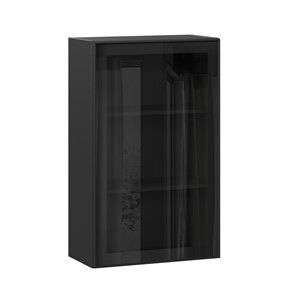Кухонный шкаф высокий со стеклом 600 Индиго ЛД 298.450.000.170, Чёрный/Чёрный в Кирове
