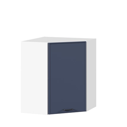 Настенный угловой шкаф Индиго ЛД 298.610.000.116, Белый/Тёмно-синий в Кирове - изображение