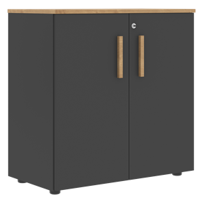 Низкий шкаф с малыми дверцами широкий FORTA Графит-Дуб Гамильтон  FLC 80.1(Z) (798х404х801) в Кирове