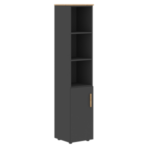 Высокий шкаф колонна с глухой малой дверью левой FORTA Графит-Дуб Гамильтон  FHC 40.5 (L) (399х404х1965) в Кирове
