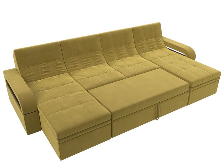 П-образный диван Лига-035 мини, Желтый (микровельвет) в Кирове - изображение 2