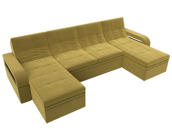 П-образный диван Лига-035 мини, Желтый (микровельвет) в Кирове - изображение 3
