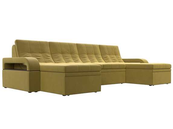 П-образный диван Лига-035 мини, Желтый (микровельвет) в Кирове - изображение