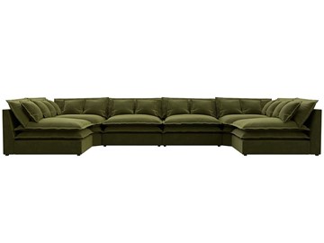 Большой П-образный диван Лига-040, Зеленый (микровельвет) в Кирове - предосмотр 1